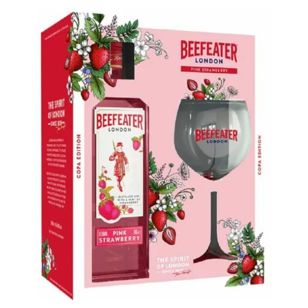 BEEFEATER Pink Strawberry gin  + díszdoboz, pohár (0,7 l - 37,5%) - Ital Rendelés - Ital Házhozszállítás - Ital Park