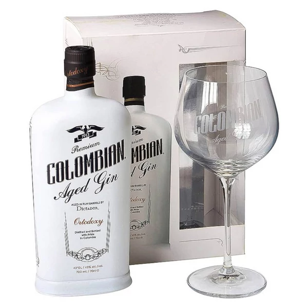 DICTADOR Columbian White gin PDD + pohár (0,7l - 43%) - Ital Rendelés - Ital Házhozszállítás - Ital Park