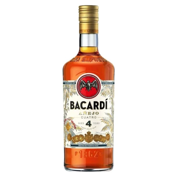 BACARDI Anejo Cuatro 4 éves rum (0,7l - 40%) - Ital Rendelés - Ital Házhozszállítás - Ital Park