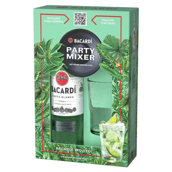 BACARDI Carta Blanca rum + dd, pohár (0,7l - 37,5%) - Ital Rendelés - Ital Házhozszállítás - Ital Park