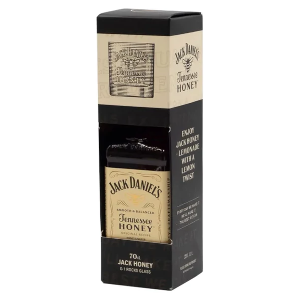 JACK DANIEL'S Honey + díszdoboz, pohár whisky (0,7l - 35%) - Ital Rendelés - Ital Házhozszállítás - Ital Park