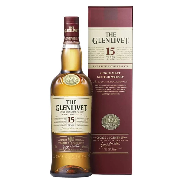 THE GLENLIVET 15 Years The French Oak Reserve whisky PDD (0,7l - 40%) - Ital Rendelés - Ital Házhozszállítás - Ital Park