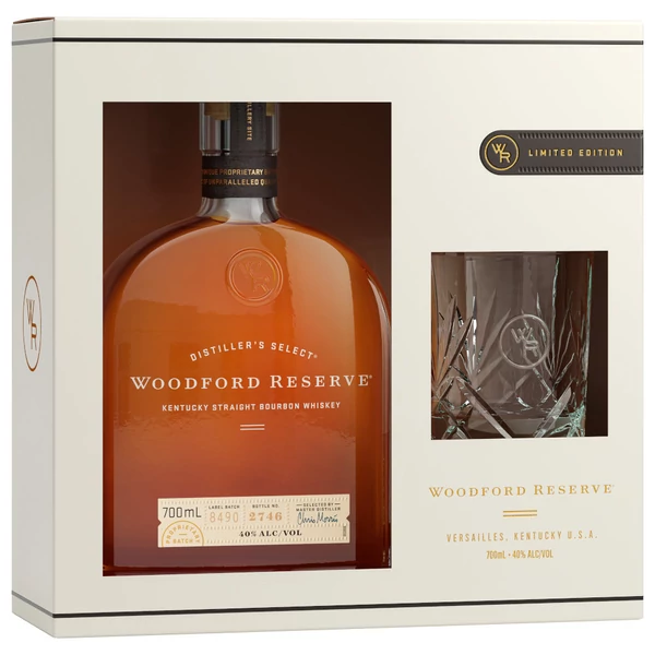 WOODFORD Reserve Bourbon whisky + dd, pohár (0,7l - 43,2%) - Ital Rendelés - Ital Házhozszállítás - Ital Park