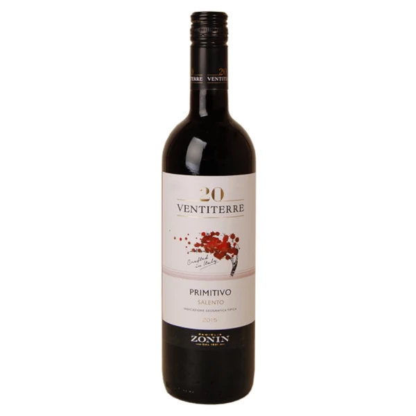 ZONIN Ventiterre Primitivo 2024 (0,75l) - Száraz vörösbor - Ital Rendelés - Ital Házhozszállítás - Borkereskedés