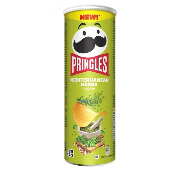 PRINGLES Mediterranean Herbs chips (165g) - Chips Rendelés - Chips Házhozszállítás - Ital Park