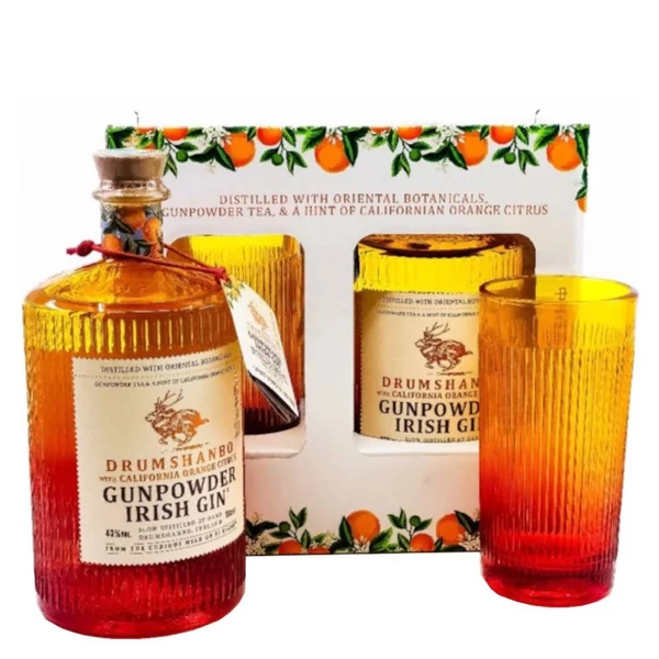 DRUMSHANBO Gunpowder Californian Orange gin PDD + pohár (0,7l - 43%) - Ital Rendelés - Ital Házhozszállítás - Ital Park
