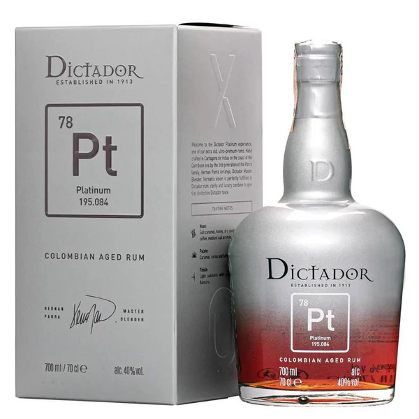 DICTADOR PT 78 Platinum rum PDD (0,7l - 40%) - Ital Rendelés - Ital Házhozszállítás - Ital Park