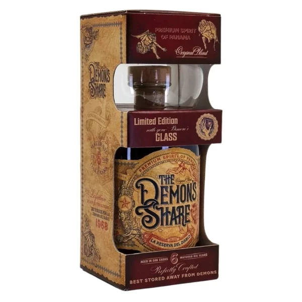 THE DEMON'S SHARE  6 Years rum + dd, pohár (0,7l - 40%) - Ital Rendelés - Ital Házhozszállítás - Ital Park