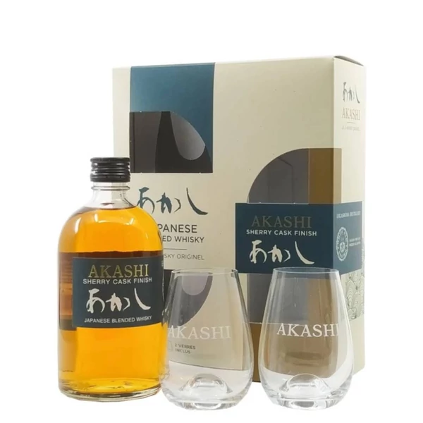 AKASHI Blended Sherry Cask Finish whisky PDD + pohár (0,5l - 40%) - Ital Rendelés - Ital Házhozszállítás - Ital Park