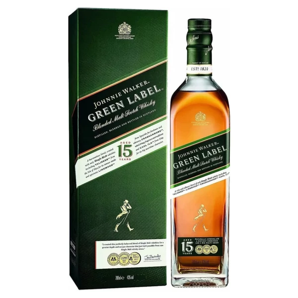 JOHNNIE WALKER Green Label 15 Years whisky + dd (0,7l - 43%) - Ital Rendelés - Ital Házhozszállítás - Ital Park