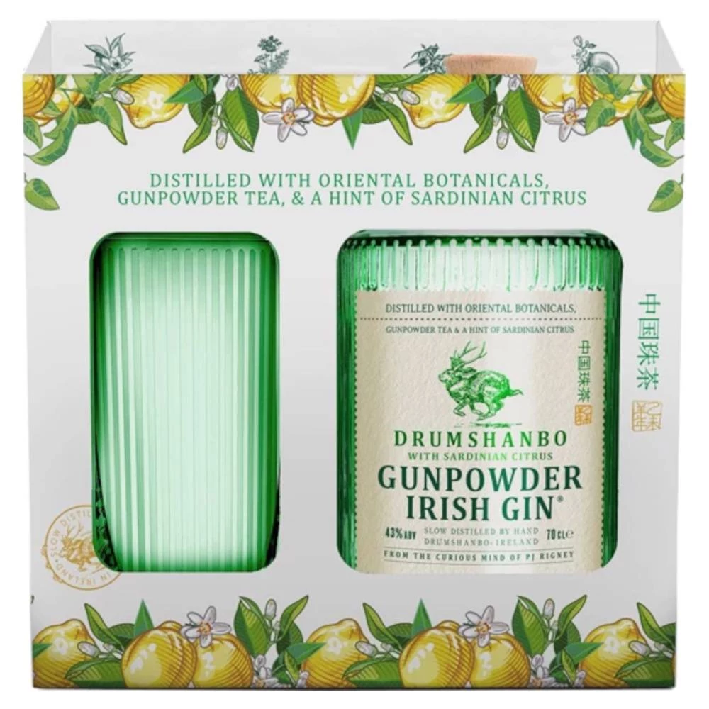 DRUMSHANBO Gunpowder Sardinian Citrus gin + dd, pohár (0,7l - 43%)