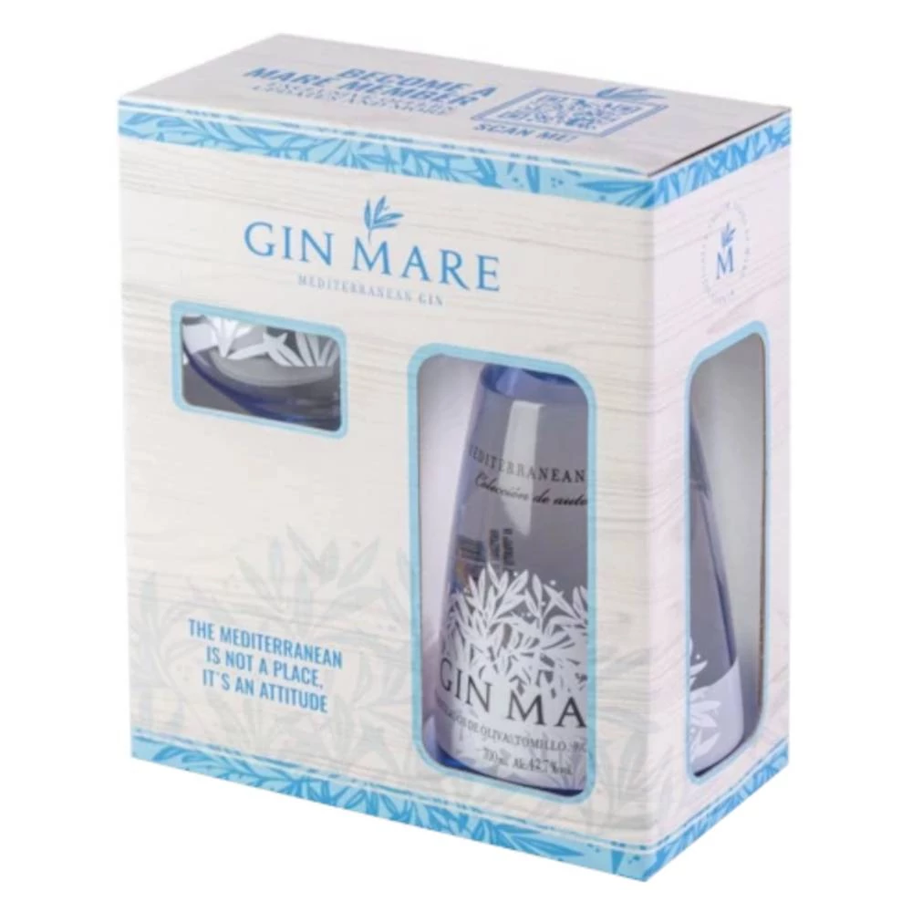 GIN MARE gin + dd, pohár (0,7l - 42,7%)