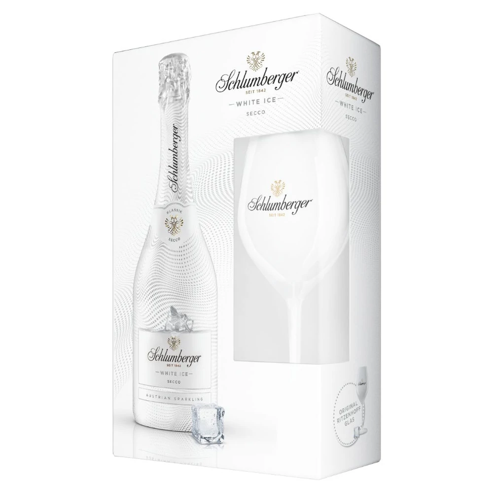 SCHLUMBERGER White Ice Secco pezsgő + dd, pohár (0,75l)