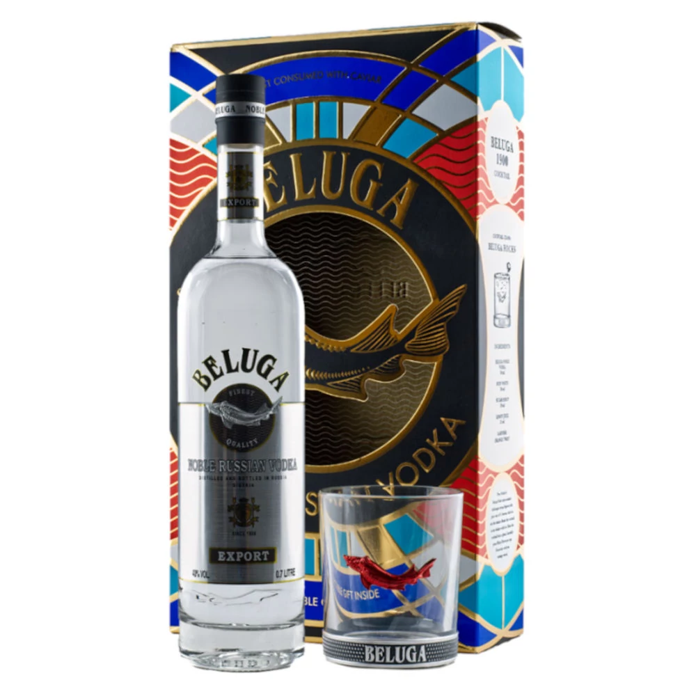 BELUGA Noble vodka + dd, pohár (0,7l - 40%)