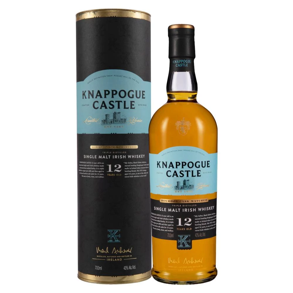 KNAPPOGUE CASTLE Single Malt 12 Years whisky + dd (0,7l  - 43%)