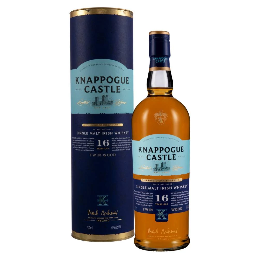 KNAPPOGUE CASTLE Single Malt 16 Years whisky + dd (0,7l - 43%)